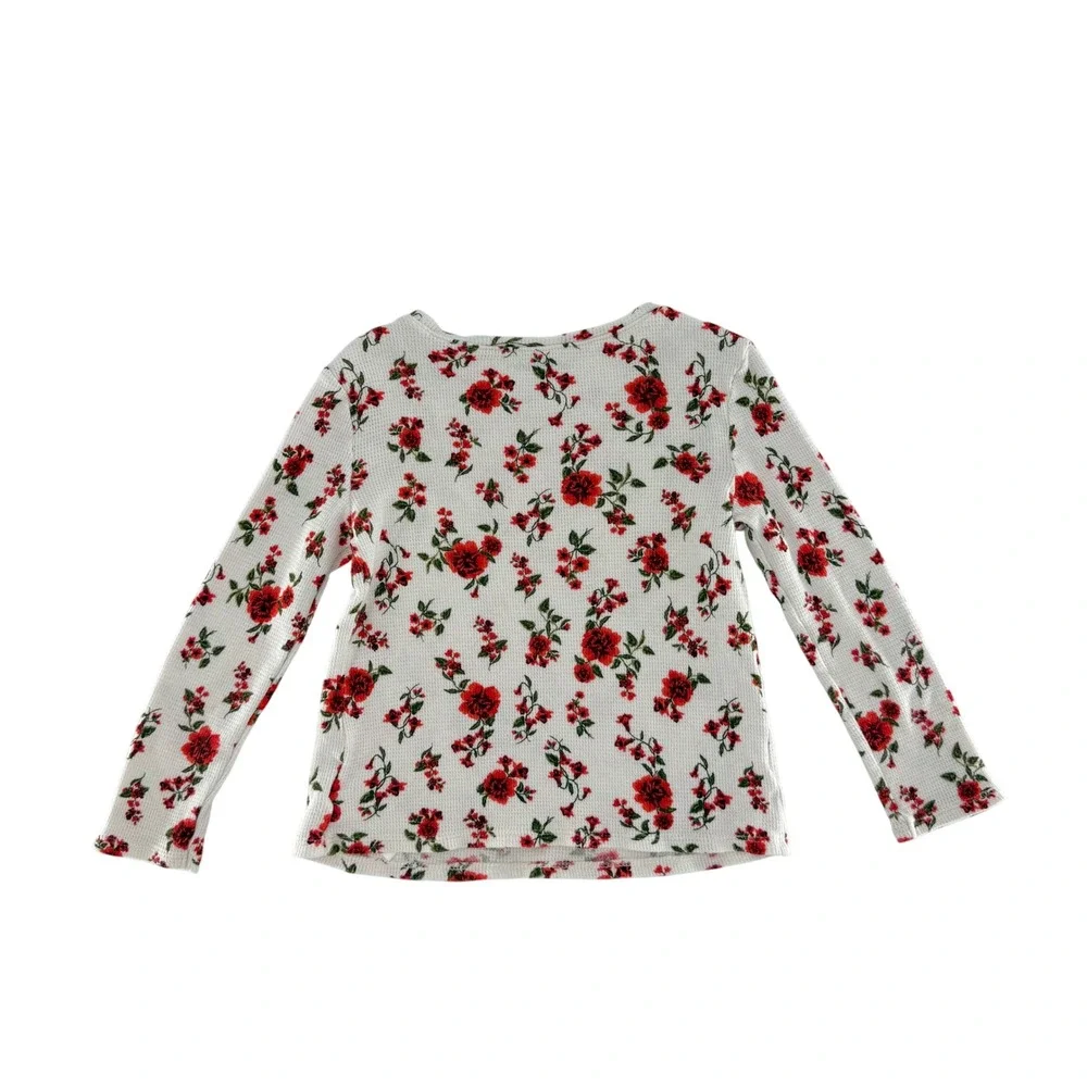 Old Navy Girls White Floral‎ Long Sleeve Thermal Top Size 5T